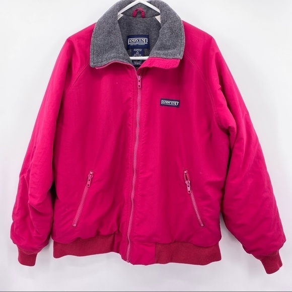 Lands' End Dark Pink Fleeced Lined Women's Winter Jacket Size Medium - Picture 1 of 6